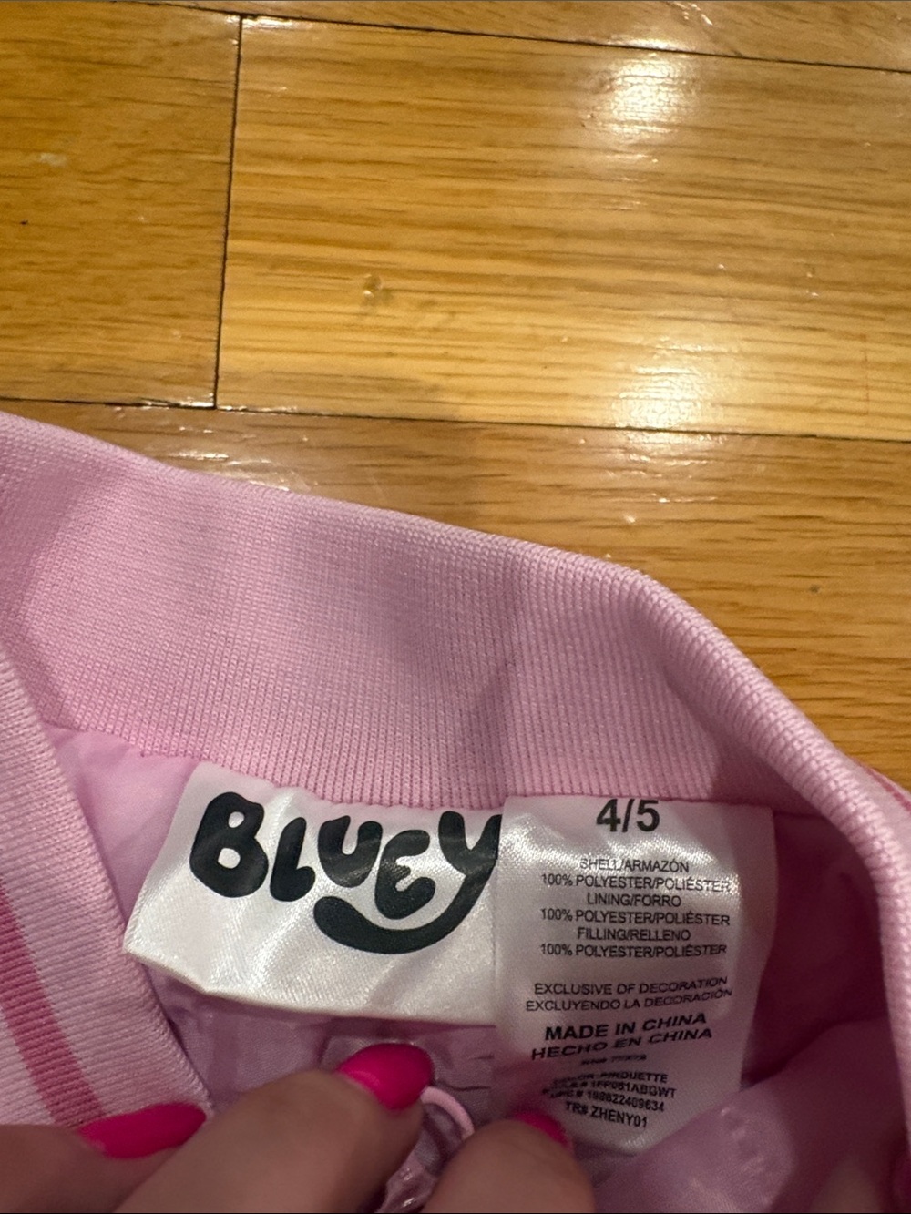 Bluey Pink Racing Club Girls Bomber Jacket - Picture 3 of 4